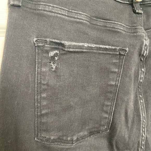 Abercrombie & Fitch The Super Skinny Ankle High Rise Black Ripped Jeans Size 32 - Picture 10 of 12